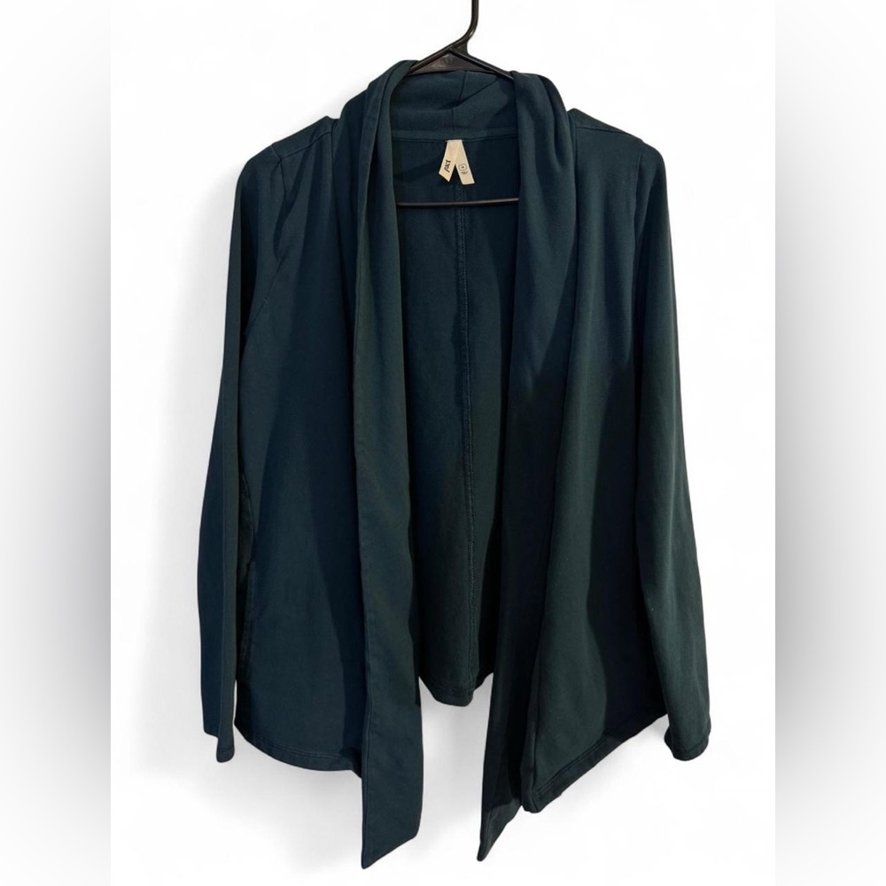Dark Teal Open Front Women's Sweater Cardigan